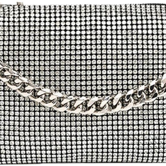 Sparkly Women Rhinestone Clutch Purse Stylish Diamonds Handbag Commuting Shoulde - Picture 1 of 5